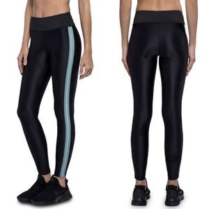 Koral Leggings XS Tone High Rise Energy Black Liquid Gloss Lustrous Side Stripe